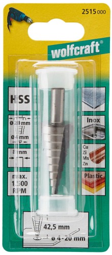 Wiertło stopniowane do metalu 4 - 20mm Wolfcraft 2515000