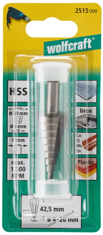 Wiertło stopniowane do metalu 4 - 20mm Wolfcraft 2515000