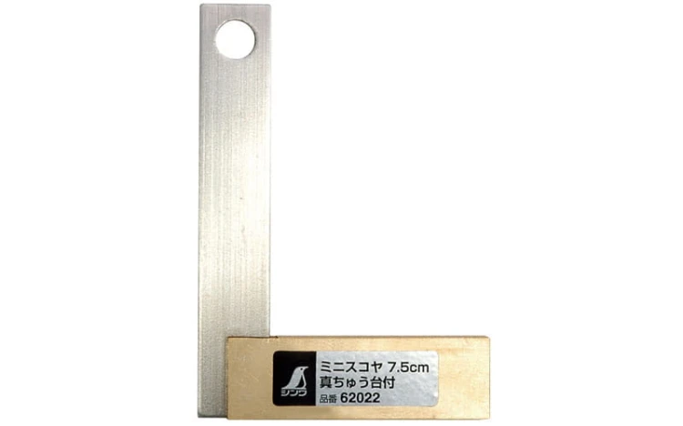 Kątownik mini, stal - mosiądz 7,5 cm Shinwa 62022