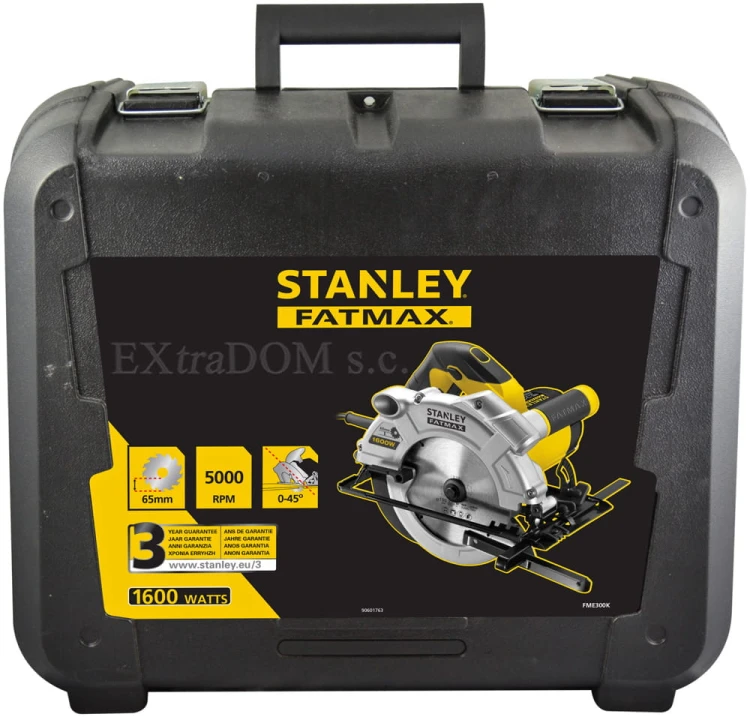 Pilarka tarczowa Stanley Fatmax 1650W; 190mm; cięcie do 66mm; walizka FME301K-QS