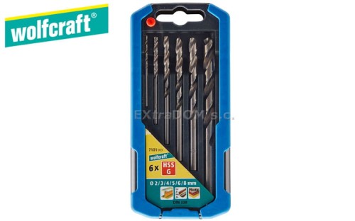 Wiertła spiralne HSS szlifowane do metalu Wolfcraft kpl 6 szt 7101000