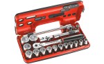 Klucze nasadowe Facom z grzechotką 1/2" nasadki 6-kątne 8-32mm 21 cz. SL.DBOX500