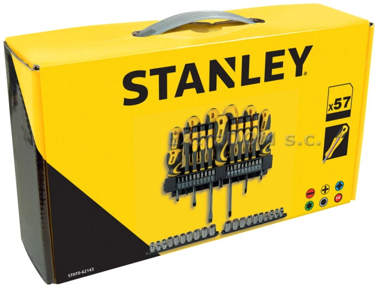 Zestaw narzędzi Stanley kpl 57 szt + wieszak 621430