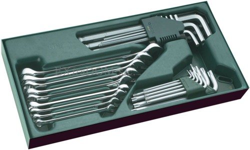 Klucze płasko – oczkowe calowe, imbusowe i TORX Sata kpl. 27 cz. wkładka do wózka 09922
