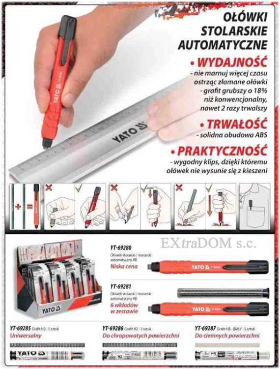 Automatyczny ołówek stolarski Yato YT-69280