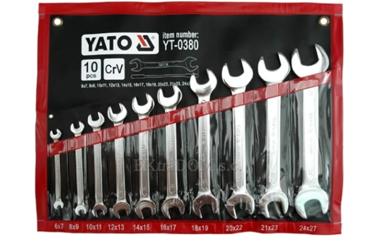 Klucze płaskie YATO kpl. 10 szt. polerowana główka YT-0380