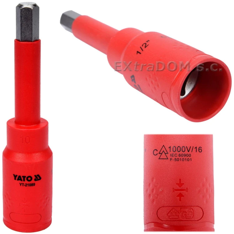 Izolowany klucz trzpieniowy HEX 10x120mm 1/2 VDE YATO YT-21089