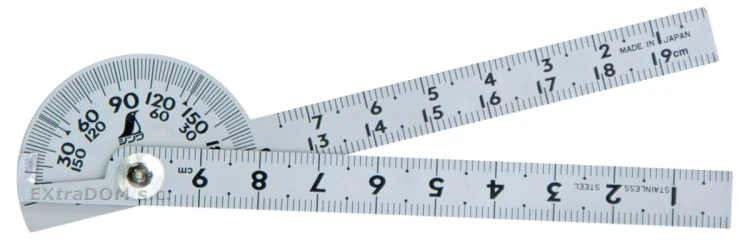 Kątomierz 10 cm, ø 40 stal nierdzewna Shinwa 62995