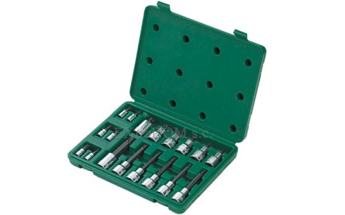 Klucze trzpieniowe, bity TORX 1/4 1/2 Sata kpl. 18 cz. 09052