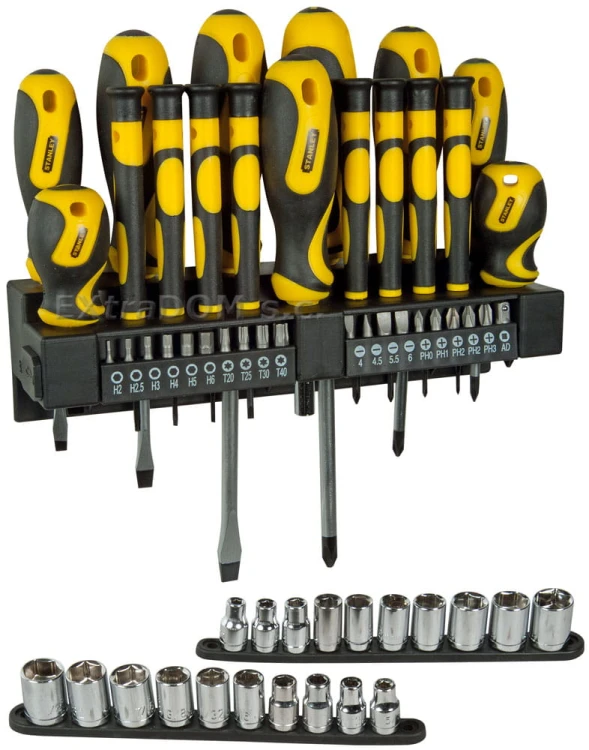 Zestaw narzędzi Stanley kpl 57 szt + wieszak 621430