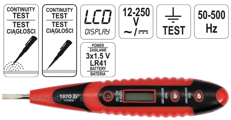 Wskaźnik napięcia Yato 12 - 250 V YT-28630