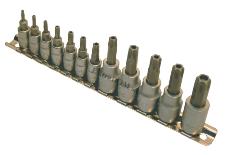 Klucze trzpieniowe YATO TORX security 12cz. na szynie