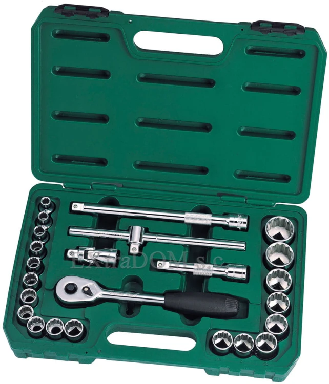 Klucze nasadowe 1/2 12 kątne Sata kpl. 24 cz. 9-32mm 09060