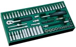 Klucze nasadowe 1/4" SATA zestaw 66 cz. wkładka do wózka 09901