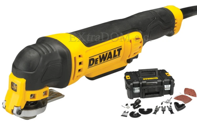 DEWALT Oscylacyjne narzędzie wielofunkcyjne 300 W +akcesoria 32 części + kufer transportowy DWE315KT-QS