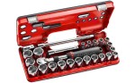 Klucze nasadowe Facom 1/2" z grzechotką przedłużaną 25 szt. 8-32mm Facom SXL.DBOX2