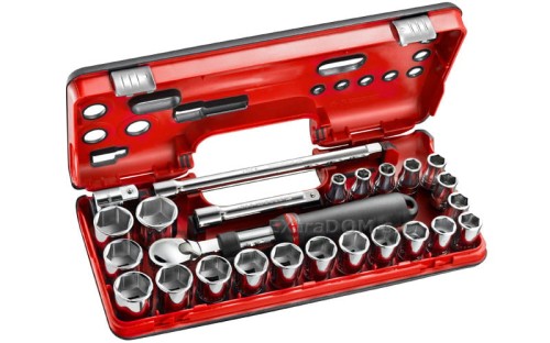 Klucze nasadowe Facom 1/2" z grzechotką przedłużaną 25 szt. 8-32mm Facom SXL.DBOX2