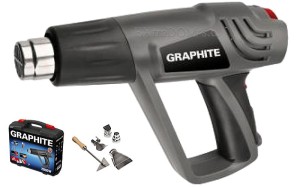 Opalarka Graphite 2000W w walizce z akcesoriami, regulacja temperatury, 3 biegi 59G524