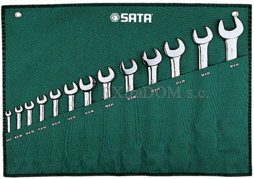 Klucze płaskie dwustronne Sata kpl. 13 szt. 6 – 32mm 09029