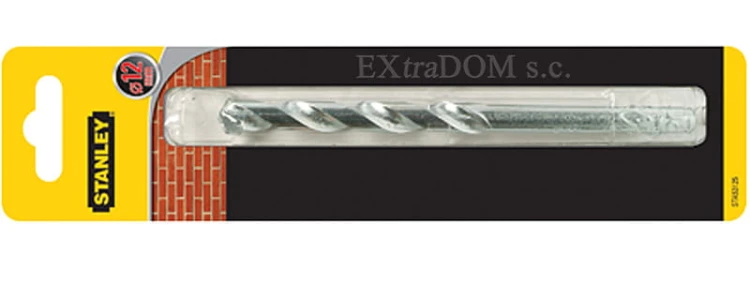 Wiertło do muru, cegły, pustaka 12mm Stanley z uchwytem walcowym STA53125 