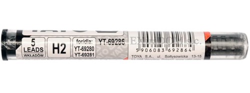 Grafit do ołówka automatycznego Yato twardość H2 opk. 5 szt. YT-69286