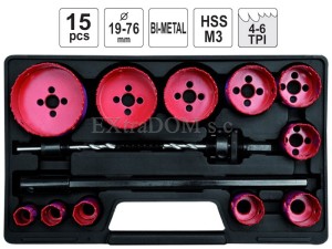 Otwornice bimetalowe Yato zestaw 15 cz. - 3381
