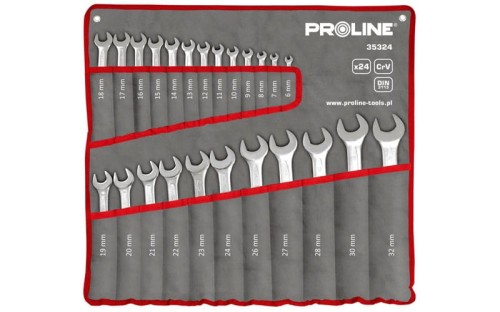 Proline klucze płasko - oczkowych zestaw 24 sztuki 6-32 mm 35324