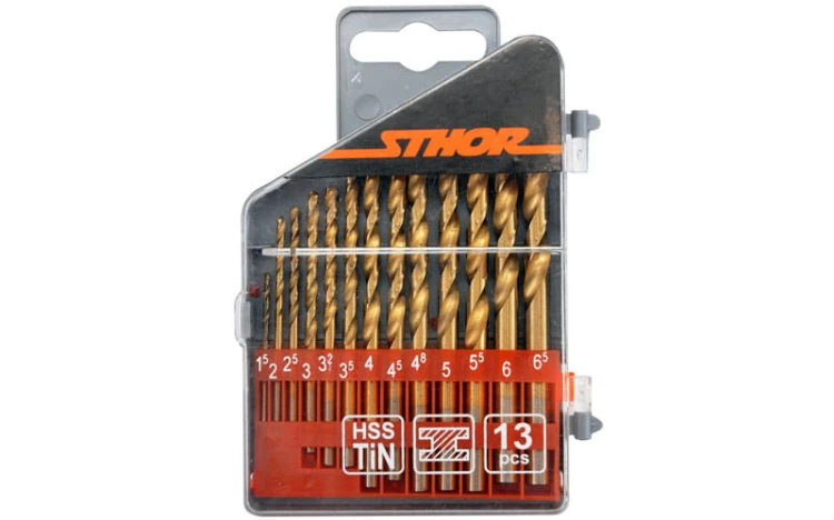 Wiertła do metalu kpl. 13cz. 1,5 - 6,5mm tytanowe
