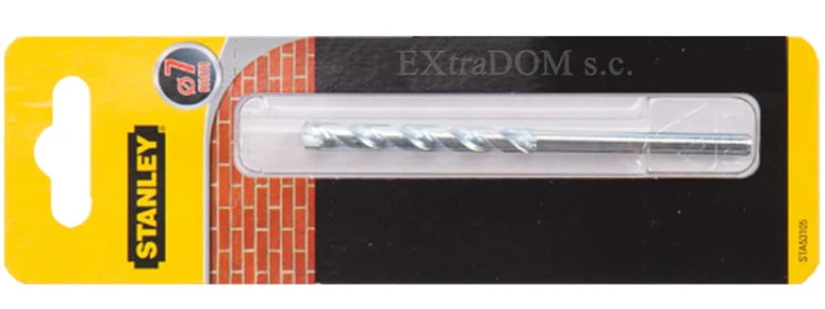 Wiertło do muru, cegły, pustaka 7mm Stanley z uchwytem walcowym STA53105