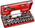 Klucze nasadowe Facom 1/2" z grzechotką przedłużaną z blokadą 25 cz 8-32 mm Facom SXL.DBOX3