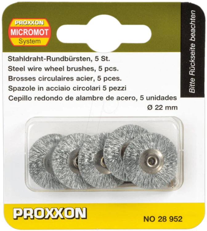Szczotki stalowe Proxxon precyzyjne 22mm kpl. 5szt. 28952