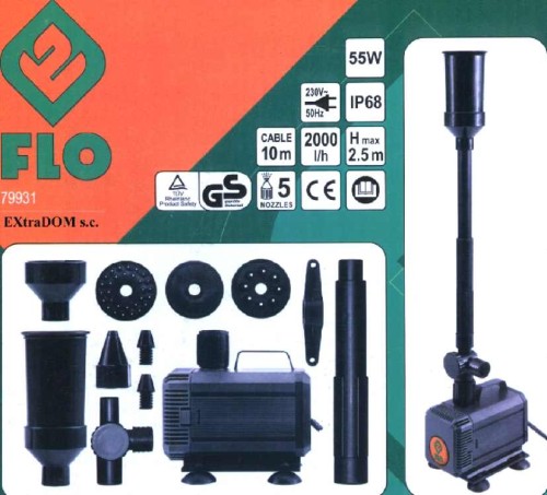 Pompa fontannowa Flo 1800l/h, h=2,5m 55W