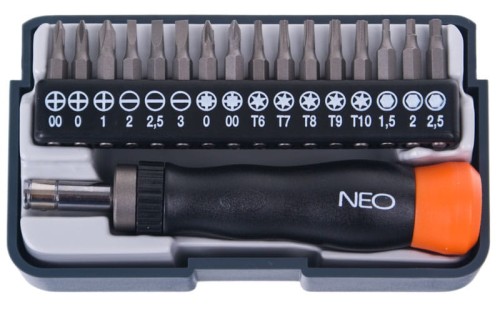 Wkrętak precyzyjny z końcówkami 17 części Neo Tools 04-228