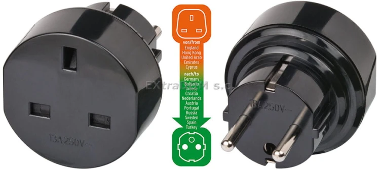 Adapter podróżny Wielka Brytania => z uziemieniem Brennenstuhl