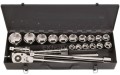 Proline klucze nasadowe 3/4” kpl. 21szt 19-50mm 18811
