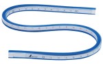 Liniał wzornik elastyczny z podziałką 40cm, stal i tworzywo Shinwa 74845