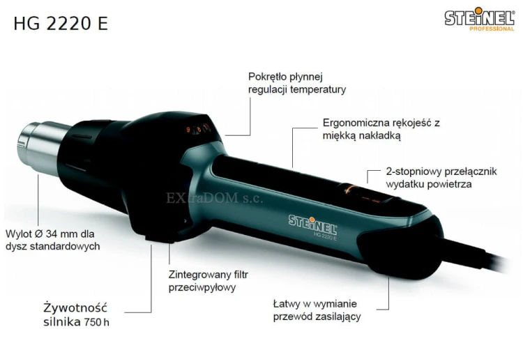 Opalarka Steinel HG2220 E profesjonalna 2200W regulacja temperatury