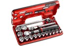 Klucze nasadowe Facom 1/2" z grzechotką przedłużaną 21 cz. 8-32mm Facom SXL.DBOX1