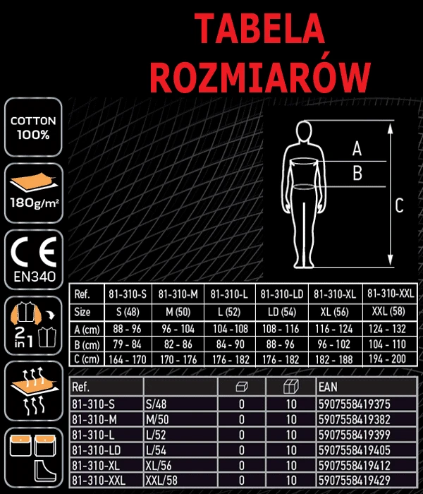 Bluza i kamizelka robocza 2 w 1 Neo S-XXL 81-310 100% bawełna