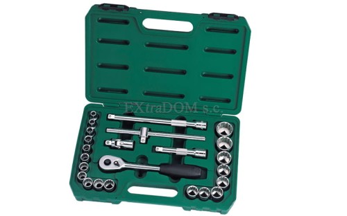 Klucze nasadowe 1/2 12 kątne Sata kpl. 24 cz. 9-32mm 09060