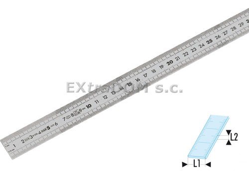 Linijka Facom ze stali nierdzewnej półsztywna 2-stronna 300mm DELA.1056.300