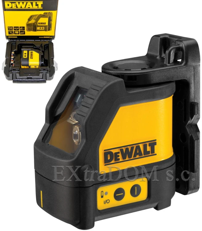 DEWALT laser liniowy do wyznaczania pionu i poziomu, samoustalający, uchwyt i walizka DW088K-XJ