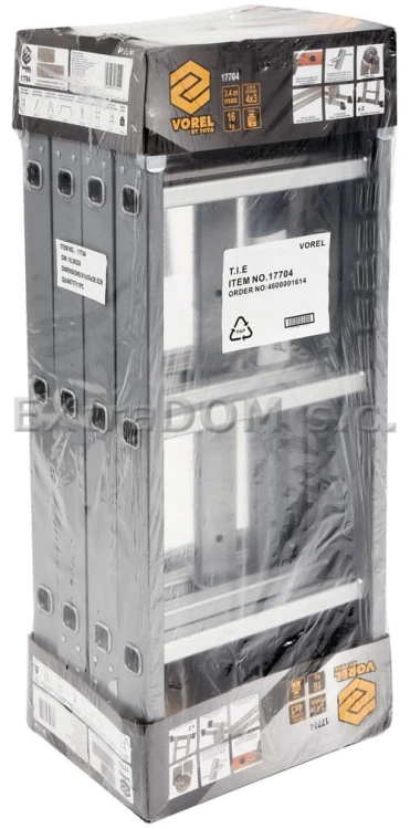  Wielofunkcyjna drabina aluminiowa 4x3 ,12 szczebli, długość do 3,4m Vorel