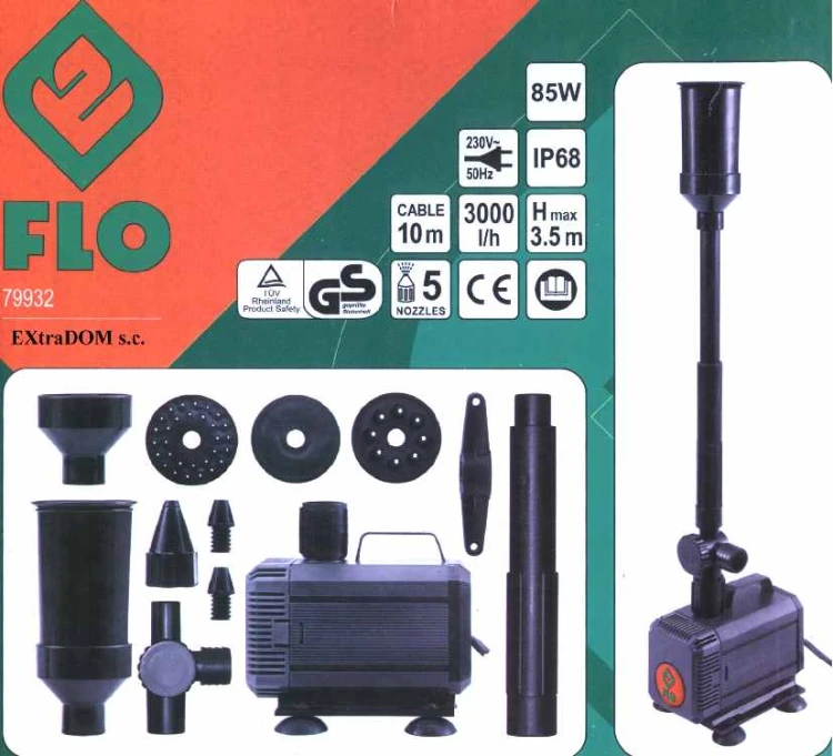 Pompa fontannowa Flo 3000l/h, h=3,5m 85W