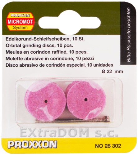 28302  Tarcze szlifierskie Proxxon korundowe śr. 22mm kpl. 10 szt.