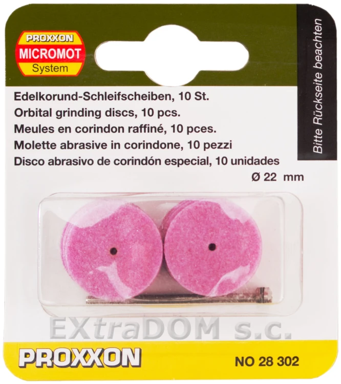 28302  Tarcze szlifierskie Proxxon korundowe śr. 22mm kpl. 10 szt.