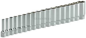 Klucze nasadowe - nasadki 1/2" Yato długie kpl. 18 sztuk 8 - 27mm