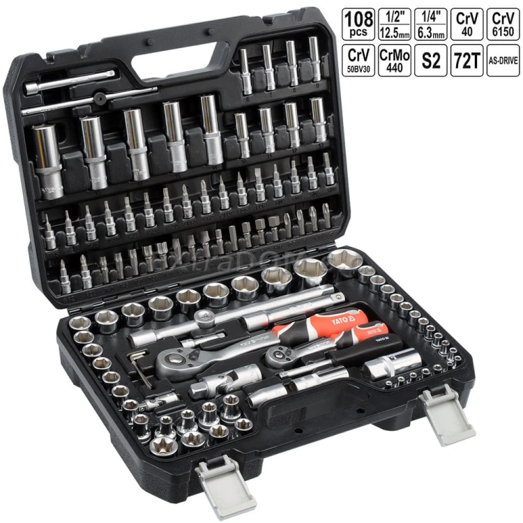 Zestaw narzędziowy Yato w walizce 1/4'' i 1/2'' 108cz. 38791