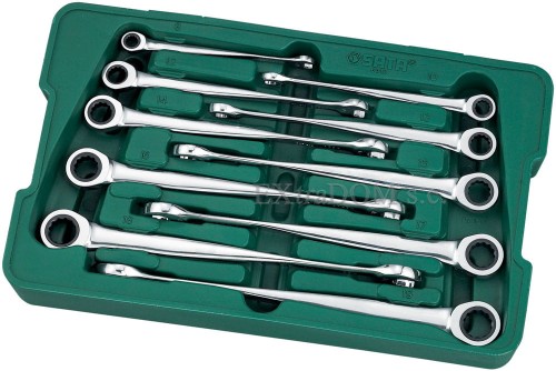 Klucze płasko - oczkowe XL X-BEAM z grzechotką Sata kpl. 10 szt.08016