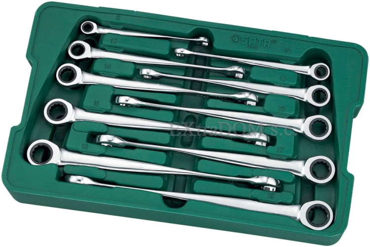 Klucze płasko - oczkowe XL X-BEAM z grzechotką Sata kpl. 10 szt.08016